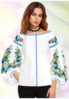 Жіноча сорочка, білий льон (B33)