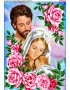 Схема вишивки бісером (нитками) «Святе сімейство» в трояндах (B623)