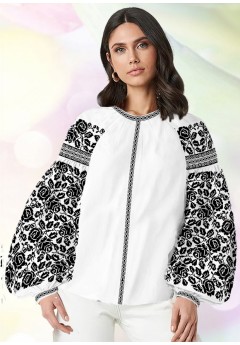 Жіноча сорочка, білий льон (B68)