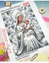 Схема для вишивки бісером (нитками) Мадонна з немовлям в сріблі (B680)