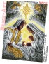 Схема вишивки бісером (нитками) Різдво Христове в срібно-золотих тонах (B737)