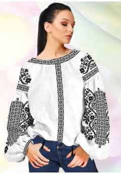 Жіноча сорочка, білий льон (B93)