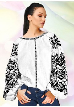 Жіноча сорочка, білий льон (B97)