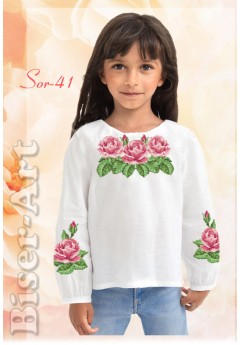 Заготовка для вишивки сорочки на дівчинку, льон білий (Sor41)