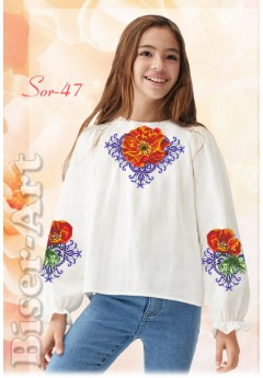 Заготовка для вишивки сорочки на дівчинку, льон білий (Sor47)