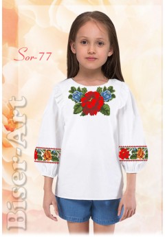 Заготовка для вишивки сорочки на дівчинку, льон білий (Sor77)