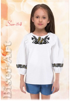 Заготовка для вишивки сорочки на дівчинку, льон білий (Sor84)