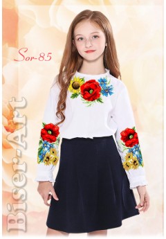 Заготовка для вишивки сорочки на дівчинку, льон білий (Sor85)