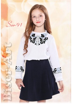 Заготовка для вишивки сорочки на дівчинку, льон білий (Sor91)