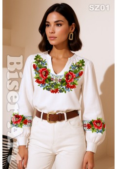 Заготовка вишиванки Жіночої Сорочки для вишивки бісером(вишивки хрестиком) Г (SZ01)